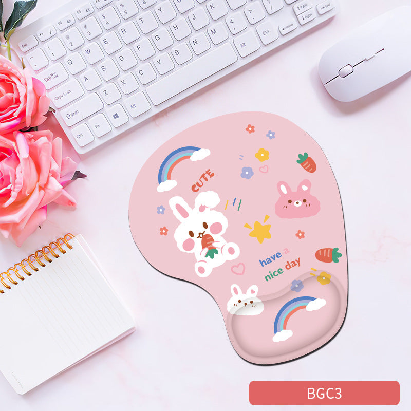 Eprolo silicone wrist mouse pad for women, soft, comfortable, non-slip hand rest with thick cushion, cute design for gaming and typing.