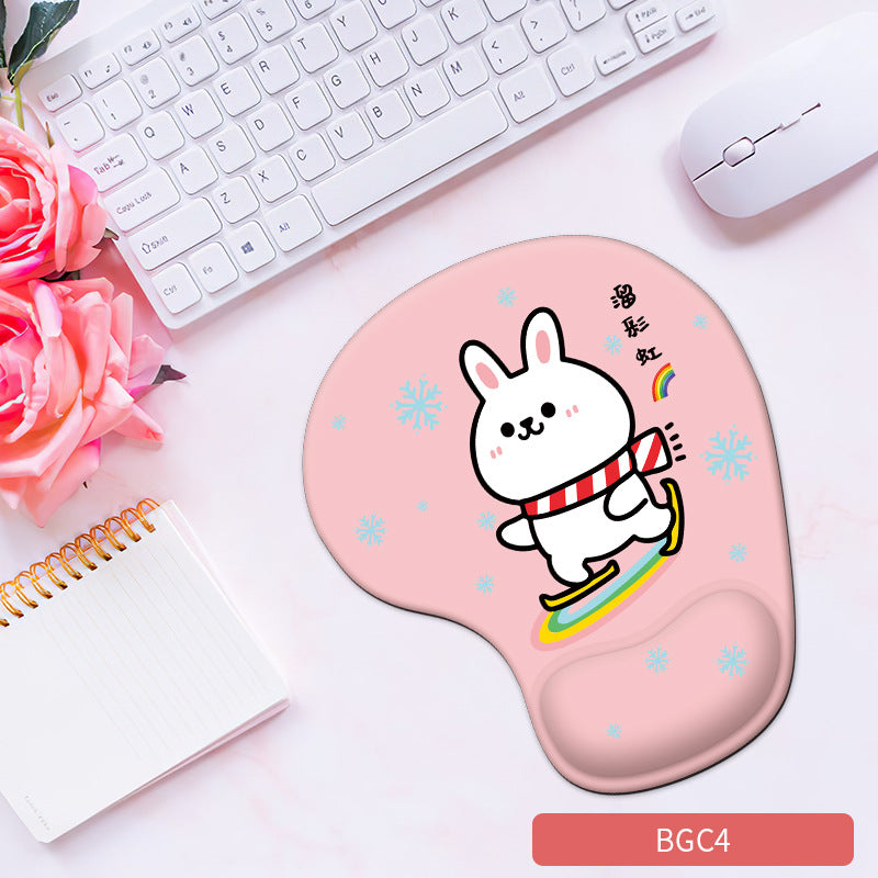 Soft silicone wrist rest pad for mouse, comfortable, non-slip, thick, and cute game accessory by eprolo for female computer users.