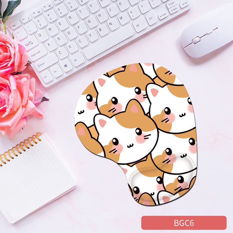 Eprolo silicone wrist mouse pad for women, soft, non-slip, comfortable hand rest with colorful cute design for computer use.