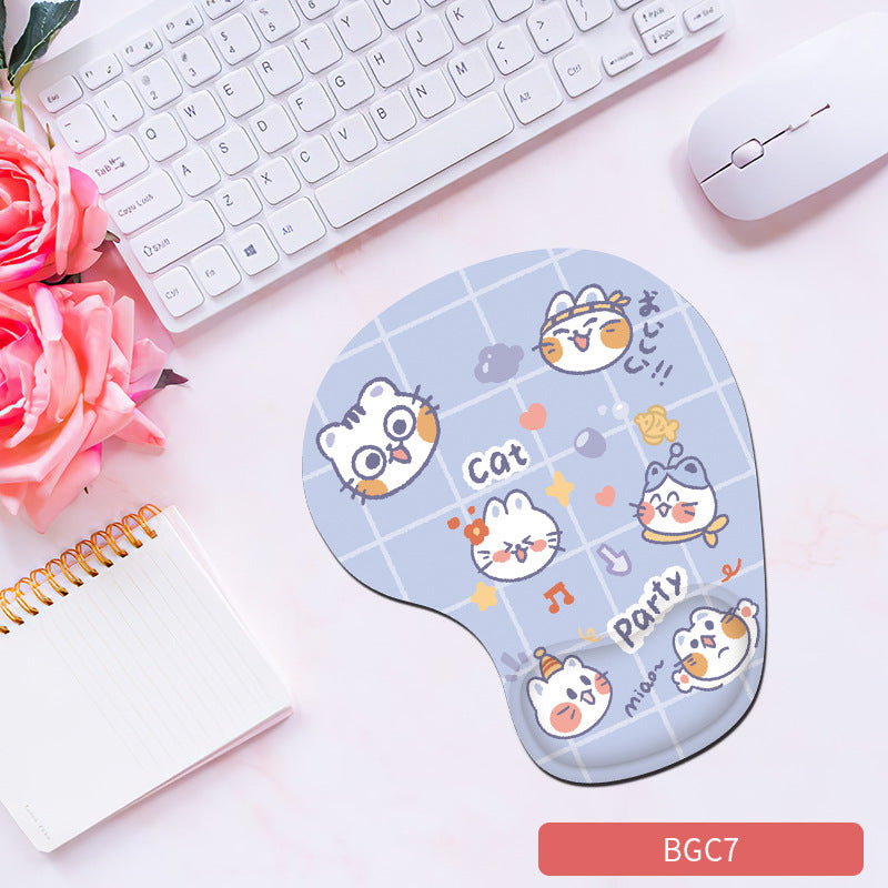 Eprolo silicone wrist mouse pad with soft, non-slip hand rest, female-friendly, thick, comfortable, and cute game pad for computer use.