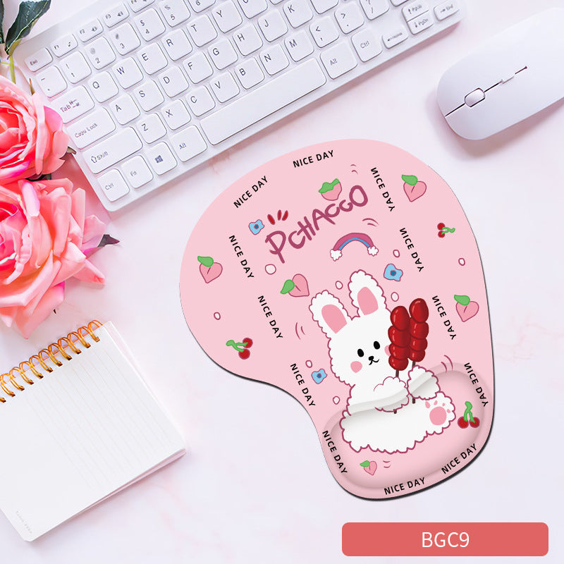 Eprolo silicone wrist mouse pad for women, soft, thick, non-slip hand rest cushion for comfortable computer use and gaming.