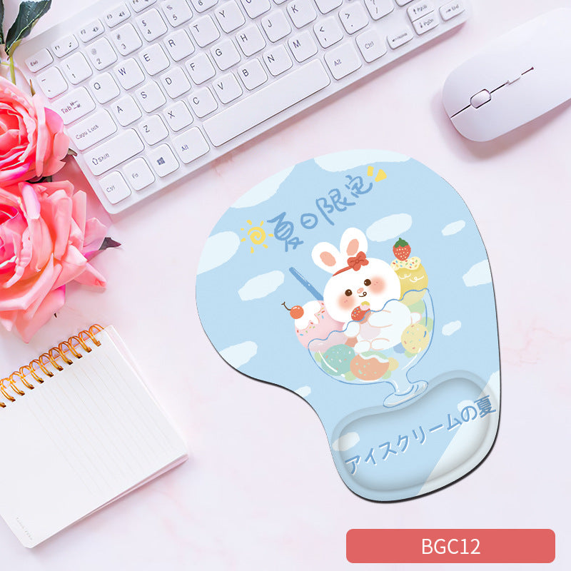 Eprolo silicone wrist mouse pad for women, soft, thick, non-slip hand rest, comfortable for computer use, cute game accessory