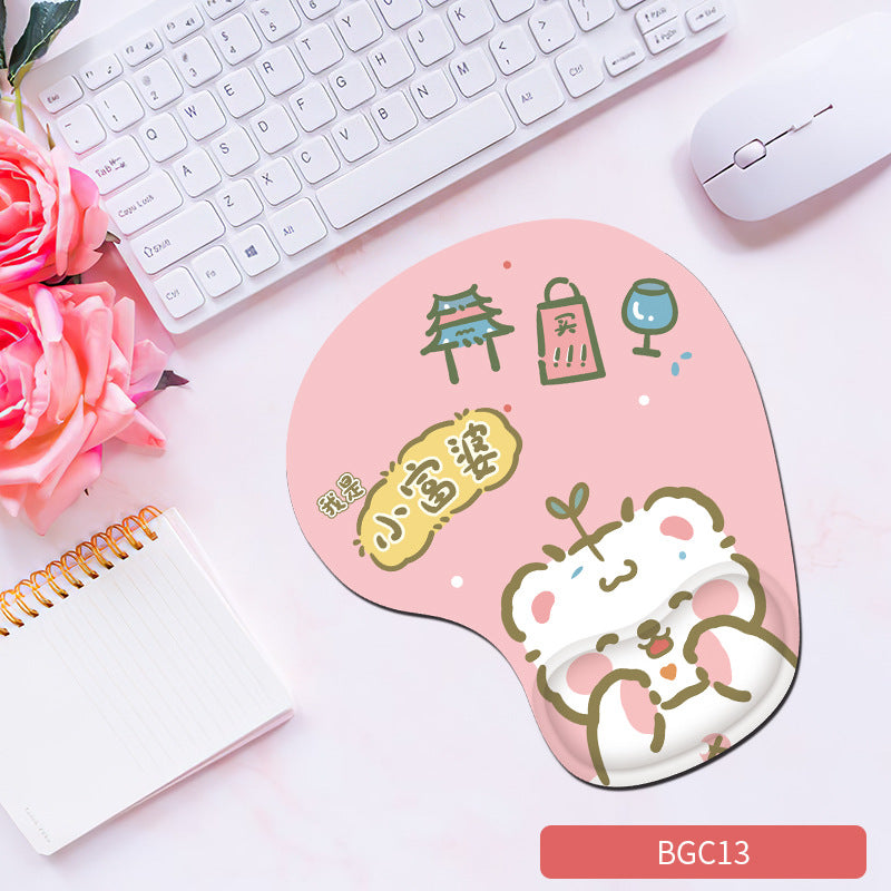 eprolo silicone wrist mouse pad for women, soft, thick, non-slip hand rest, comfortable computer game hand support, cute design
