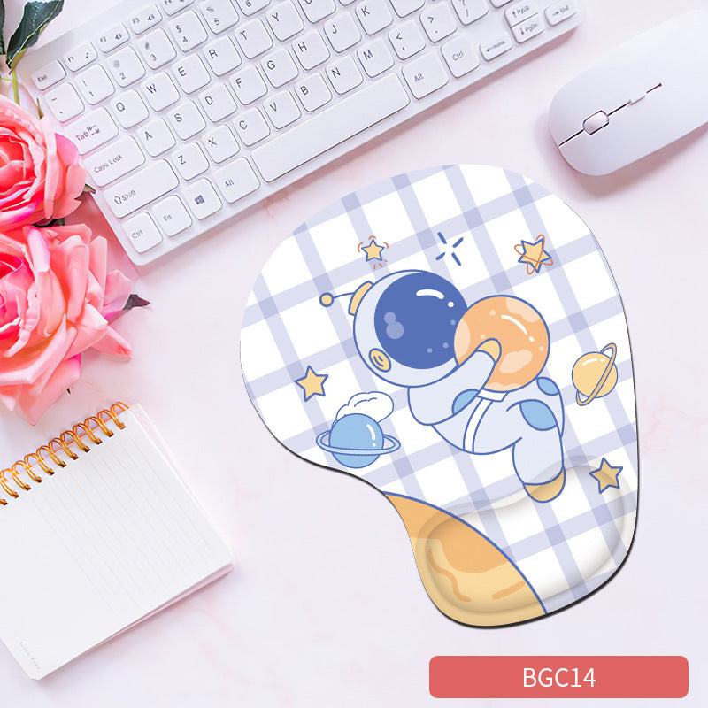 Eprolo silicone wrist mouse pad for women, soft, non-slip hand rest, thick, comfortable gaming support, with cute design.