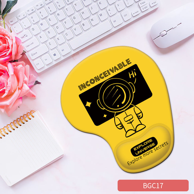 Eprolo silicone wrist mouse pad for women, soft, non-slip, thick hand rest, comfortable computer game hand support.