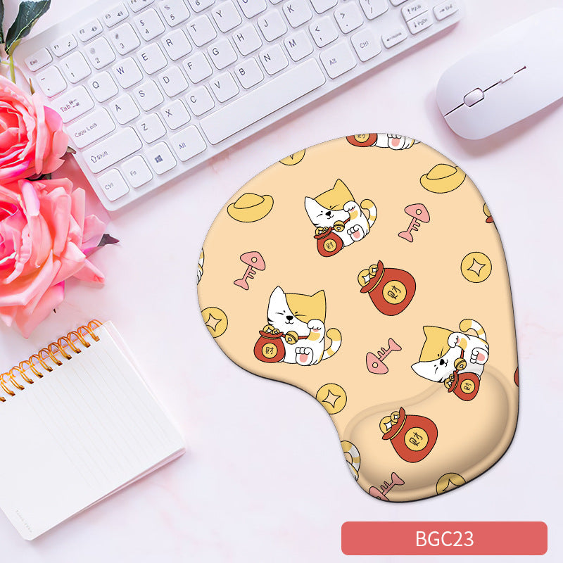 Pink silicone wrist mouse pad by eprolo with soft, non-slip hand rest and thick cushioning for comfortable computer use.