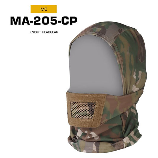 Men's knight-style airsoft mask and balaclava providing full face protection for paintball, hunting, and cycling.