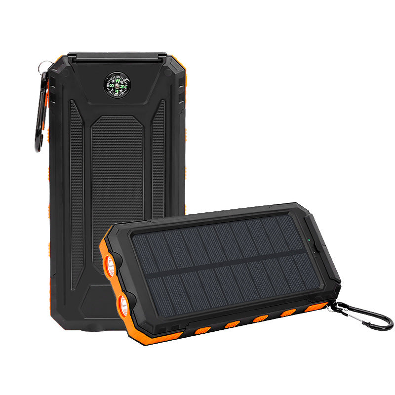 Eprolo ultra-thin 20000mAh solar power bank with compass, rugged and three-proof design for outdoor charging.