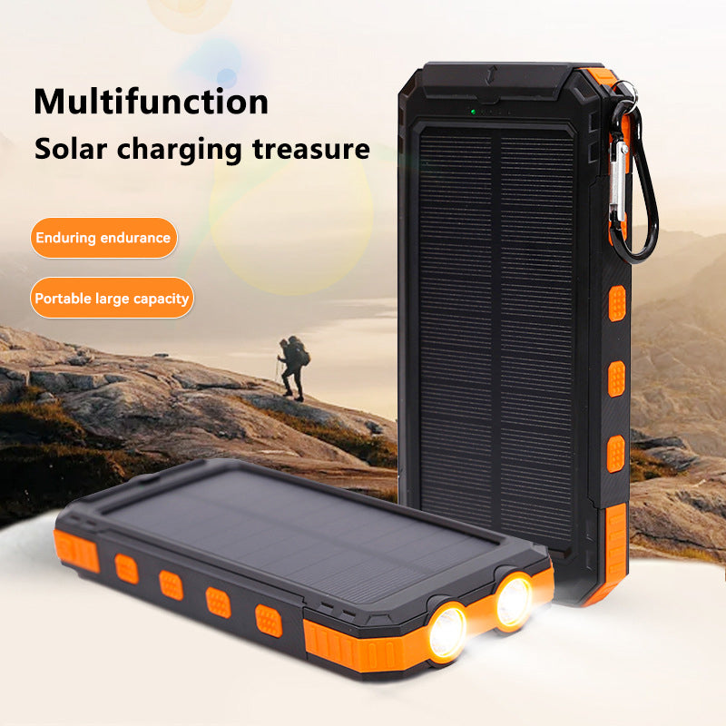 Eprolo ultra-thin 20000mAh solar power bank with compass and three-proof design, portable and lightweight outdoor charging device