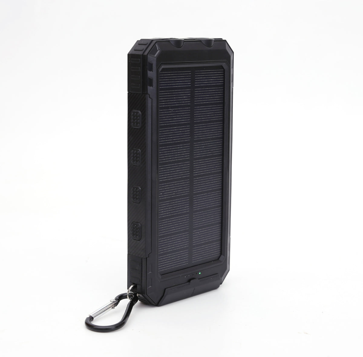 Eprolo ultra-thin 20000mAh solar power bank with compass, three-proof design, showing sleek portable charger for outdoor use.