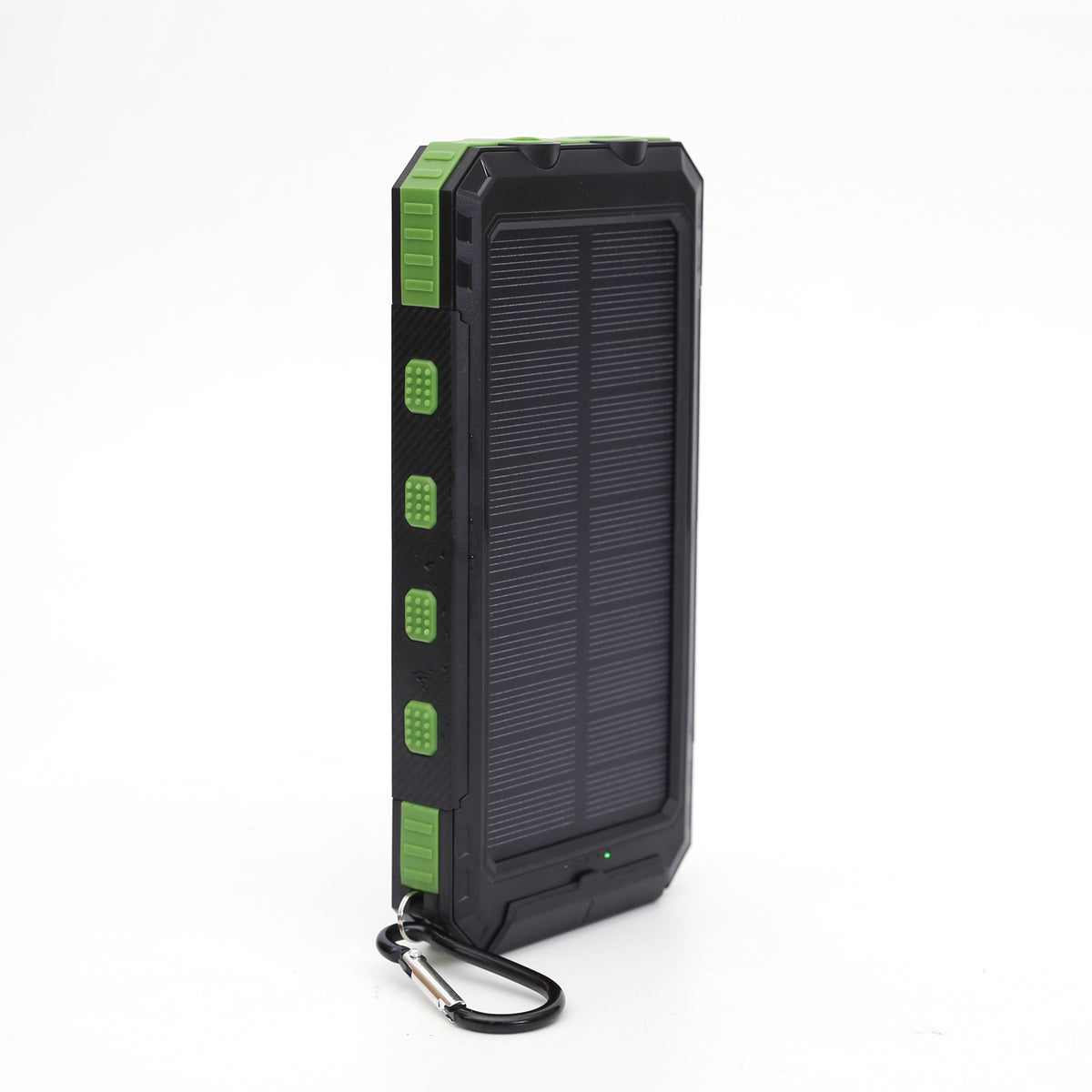 Eprolo ultra thin 20000mAh solar power bank with compass and three-proof design, shown with USB ports and solar panels.