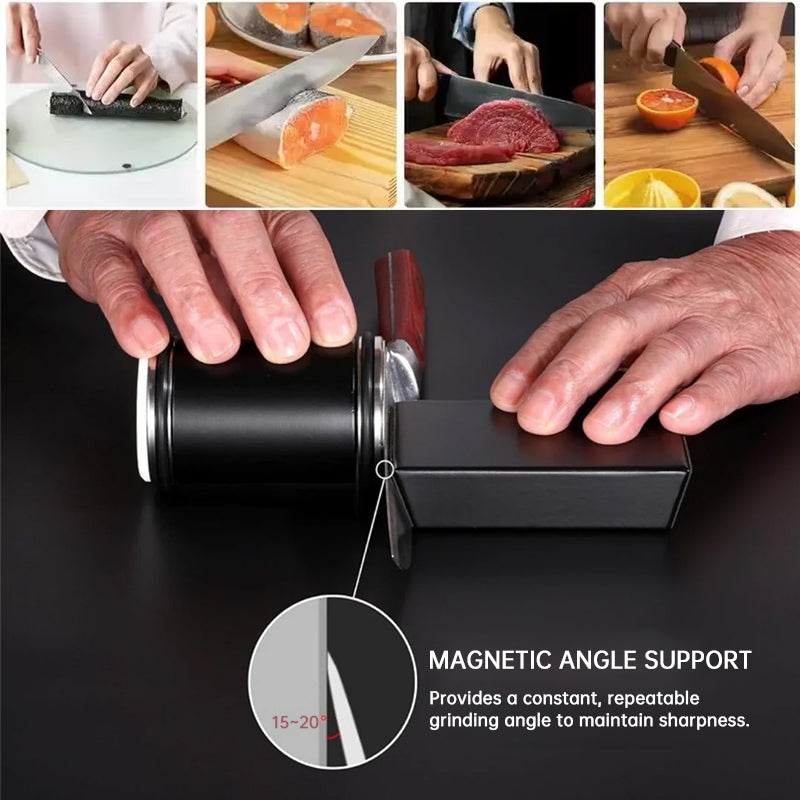 eprolo 15° & 20° roll knife sharpener kit with magnetic rolling tool and grinding stones for kitchen chef use
