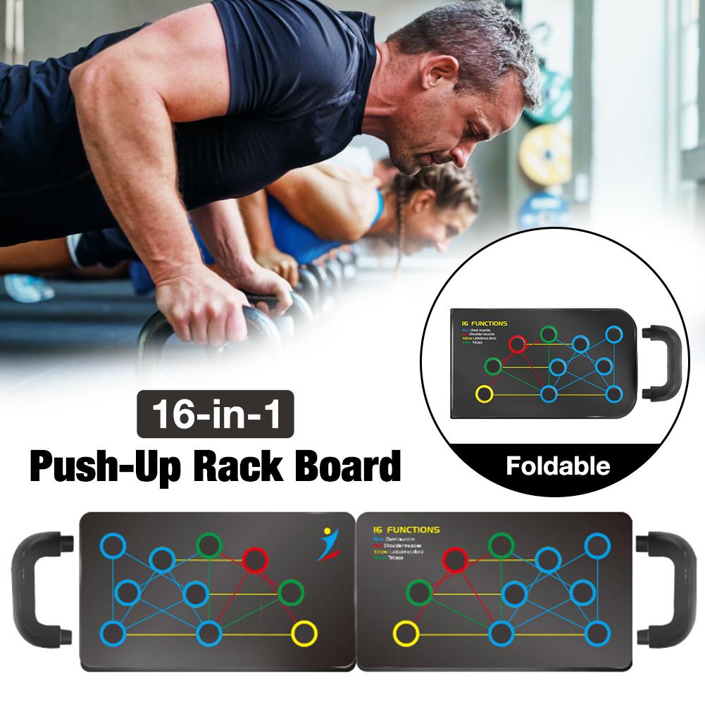 Eprolo 16-in-1 foldable push-up board with high-quality handles for muscle training and fitness workouts.