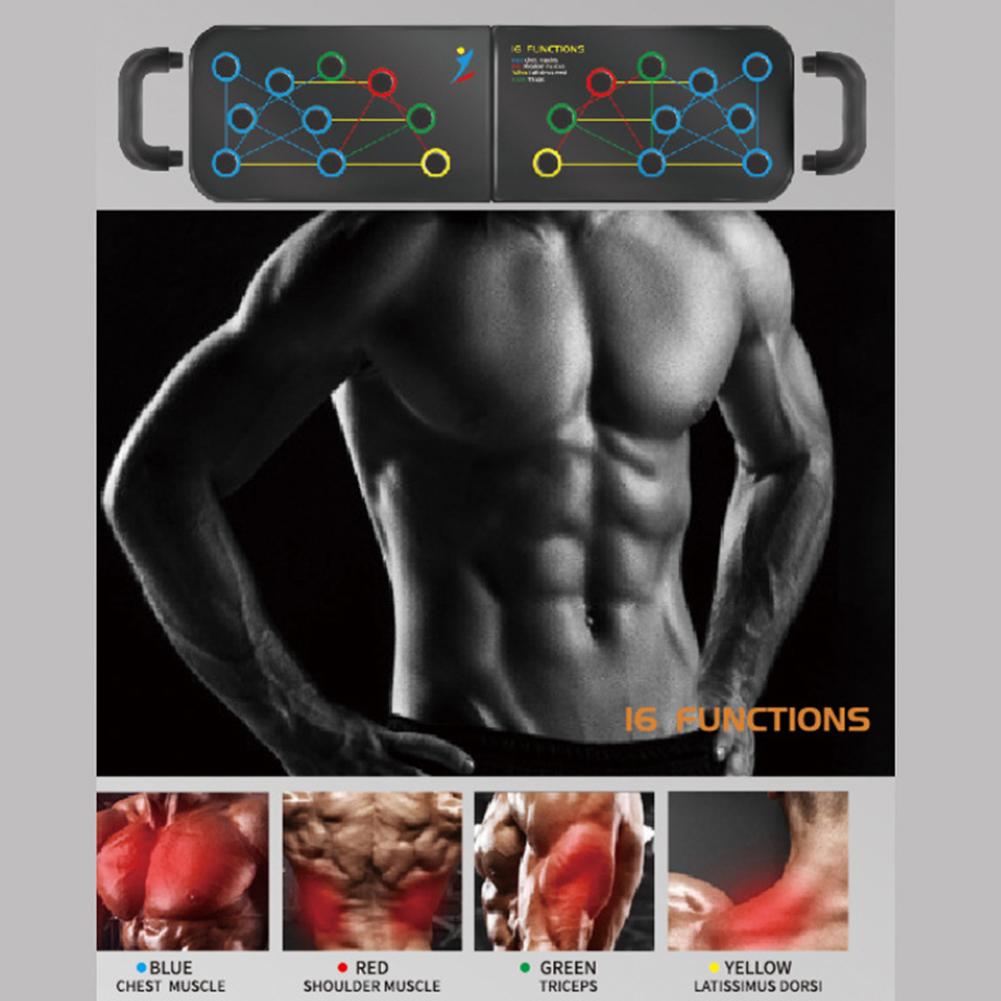 Eprolo 16-in-1 foldable push-up board with high-quality handles for muscle training and fitness workouts.