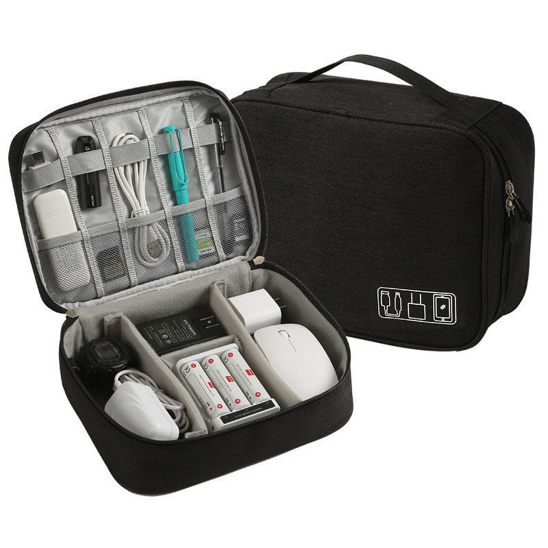 eprolo waterproof travel cable organizer bag holding USB cables, chargers, and gadgets in a portable digital electronics storage pouch