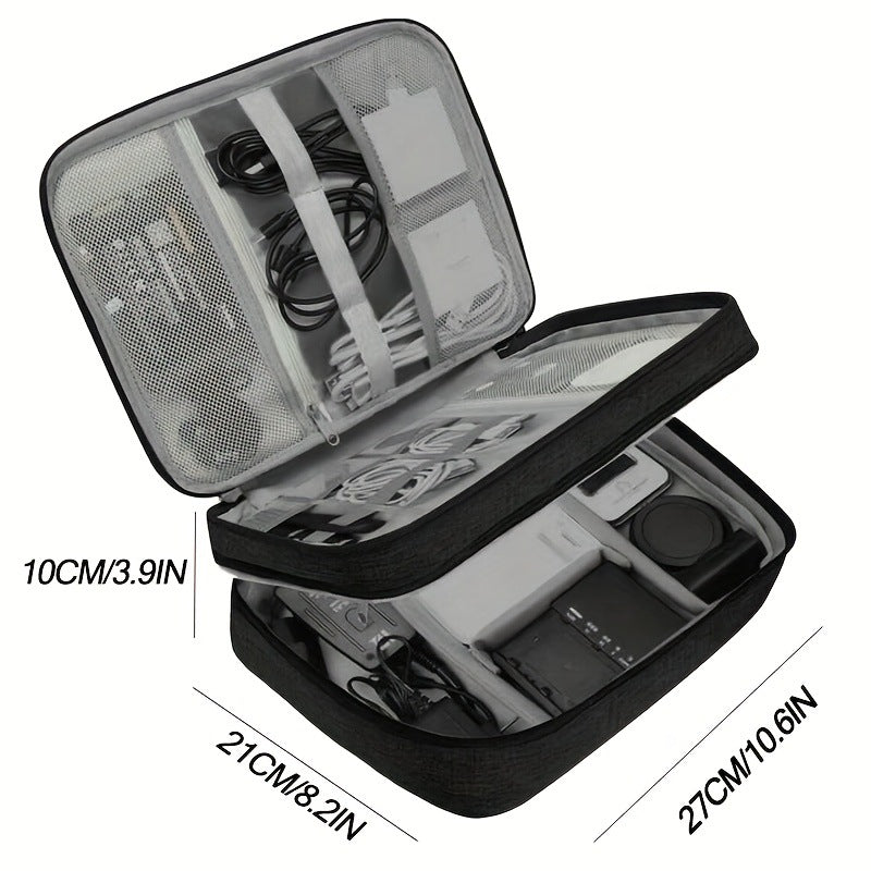 Waterproof eprolo travel cable organizer bag with compartments for USB cables, chargers, and electronic gadgets.