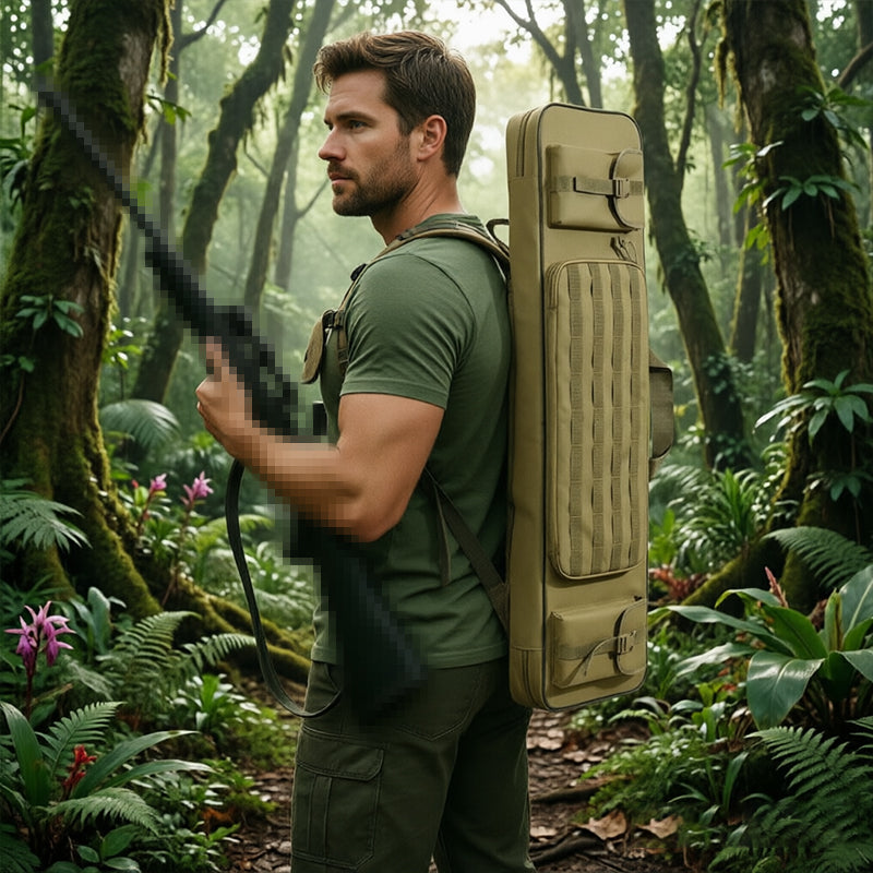 Durable eprolo tactical rifle bag with 120cm and 90cm compartments, gun case, shotgun backpack, and pistol holster for hunting.