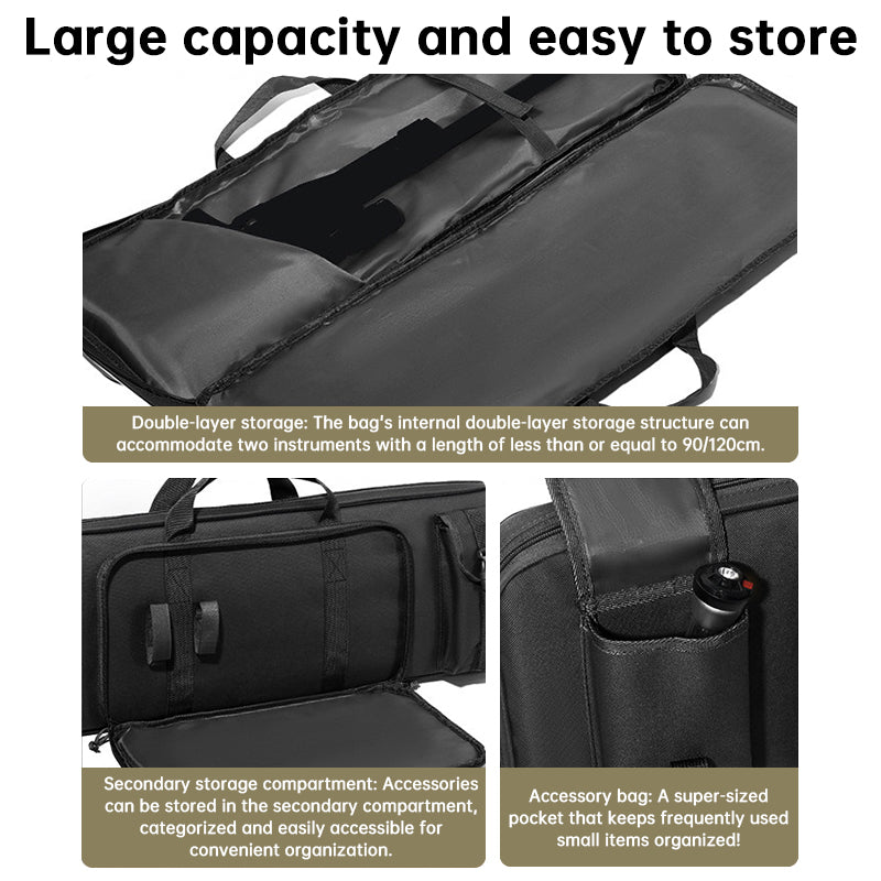 Eprolo tactical rifle bag with 120cm and 90cm compartments, gun case, pistol holster, durable for hunting and shooting.