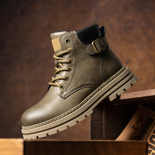 Eprolo Martin men's high top work boots in retro autumn and winter style, featuring sturdy leather construction and rugged soles.