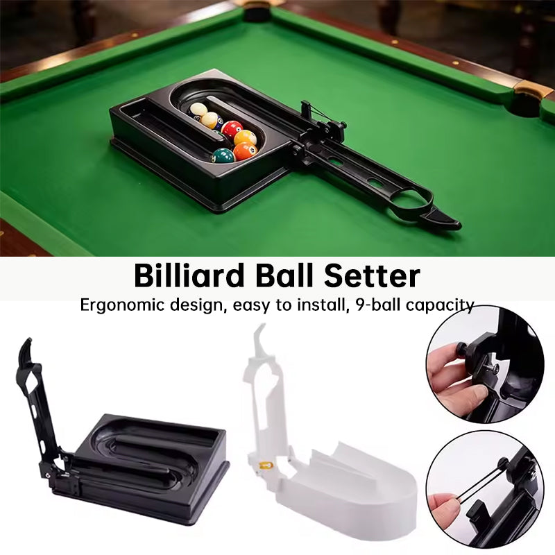 Portable 3D printed pool ball alignment stand for snooker and billiards training, with adjustable holder for accurate shot practice.