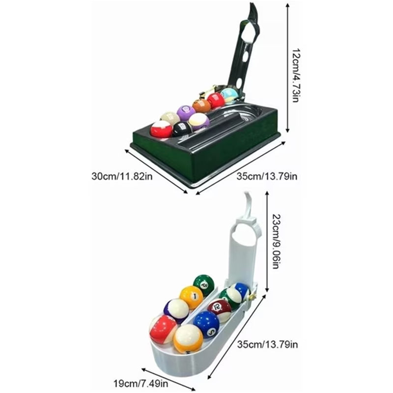 Portable 3D printed pool ball alignment stand for snooker and billiards training, with adjustable holder for accurate practice.