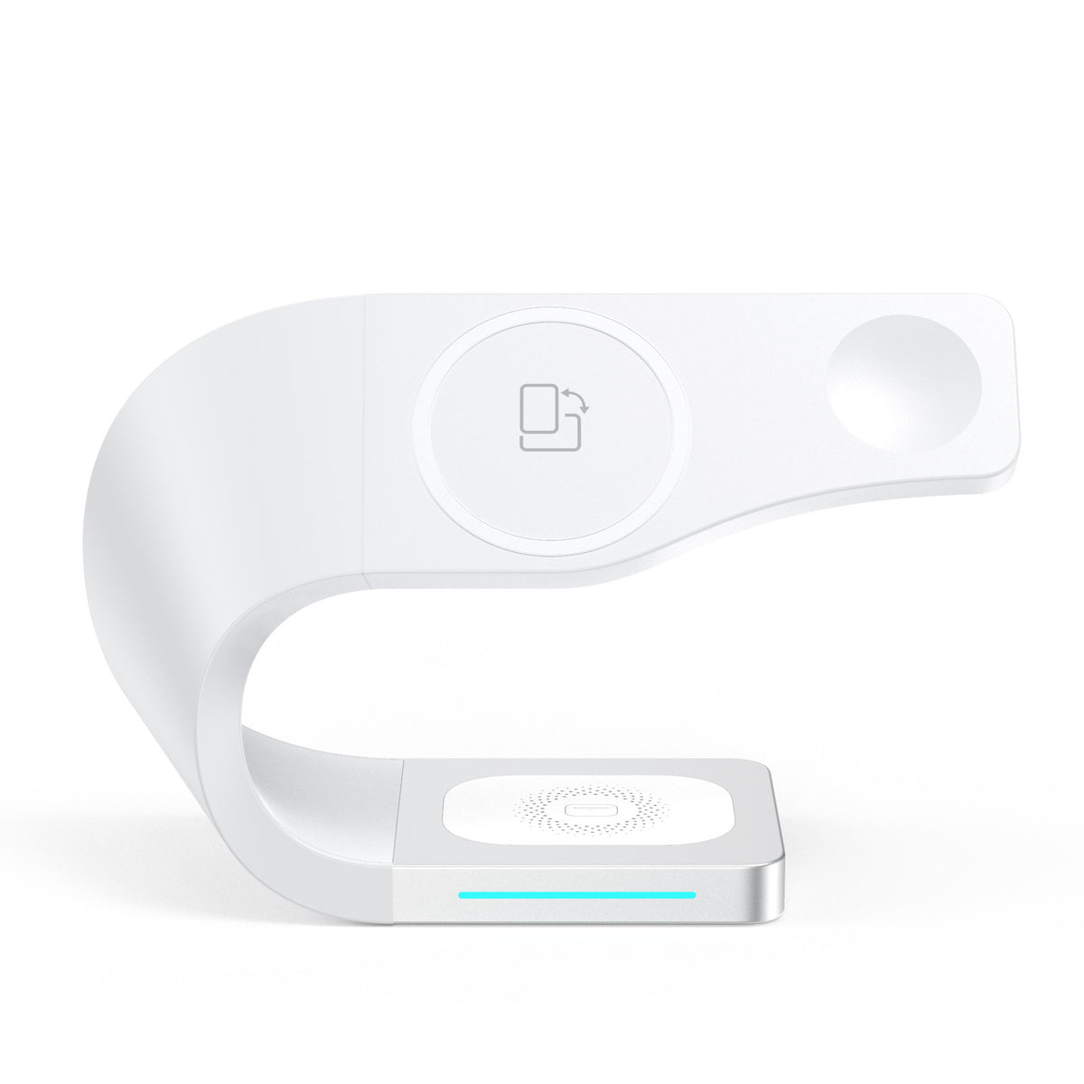 eprolo 4-in-1 magnetic wireless charger for iPhone 12, Apple Watch, and headphones with multiple charging pads and sleek design