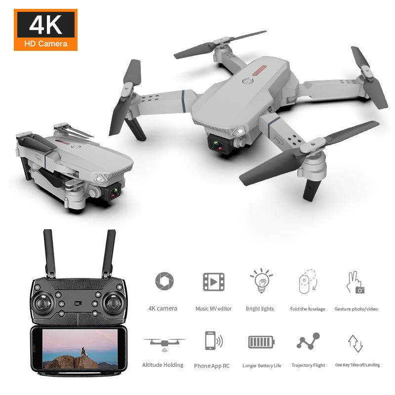 E88 Drone HD Camera Quadcopter Long Range Air Pressure Fixed Height Children's Remote Control Aircraft Drone - American Smart