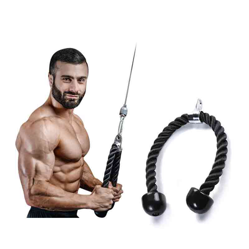 Eprolo triceps and biceps pull rope with double-headed design for gym workout, helping target arm muscles during strength training.