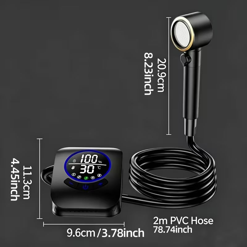 8000mAh Portable Camping Shower, IPX8 Waterproof Rechargeable Outdoor Shower Pump with Hose - American Smart