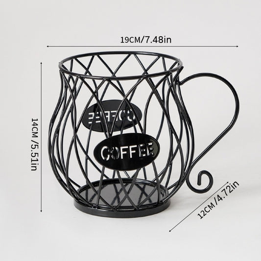 Large metal coffee capsule holder by eprolo, organizer and dispenser for Nespresso and Keurig coffee capsules.