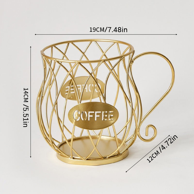 Large capacity metal coffee capsule holder by eprolo, organizer and dispenser for Nespresso and Keurig coffee capsules.