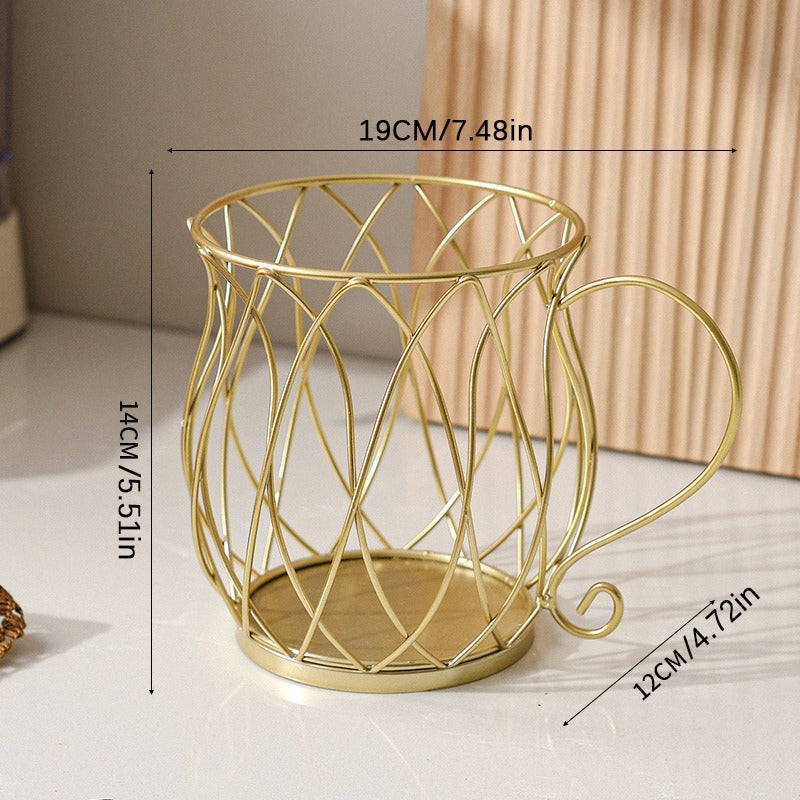 Large metal coffee capsule holder by eprolo, organizer and dispenser for Nespresso and Keurig coffee capsules.