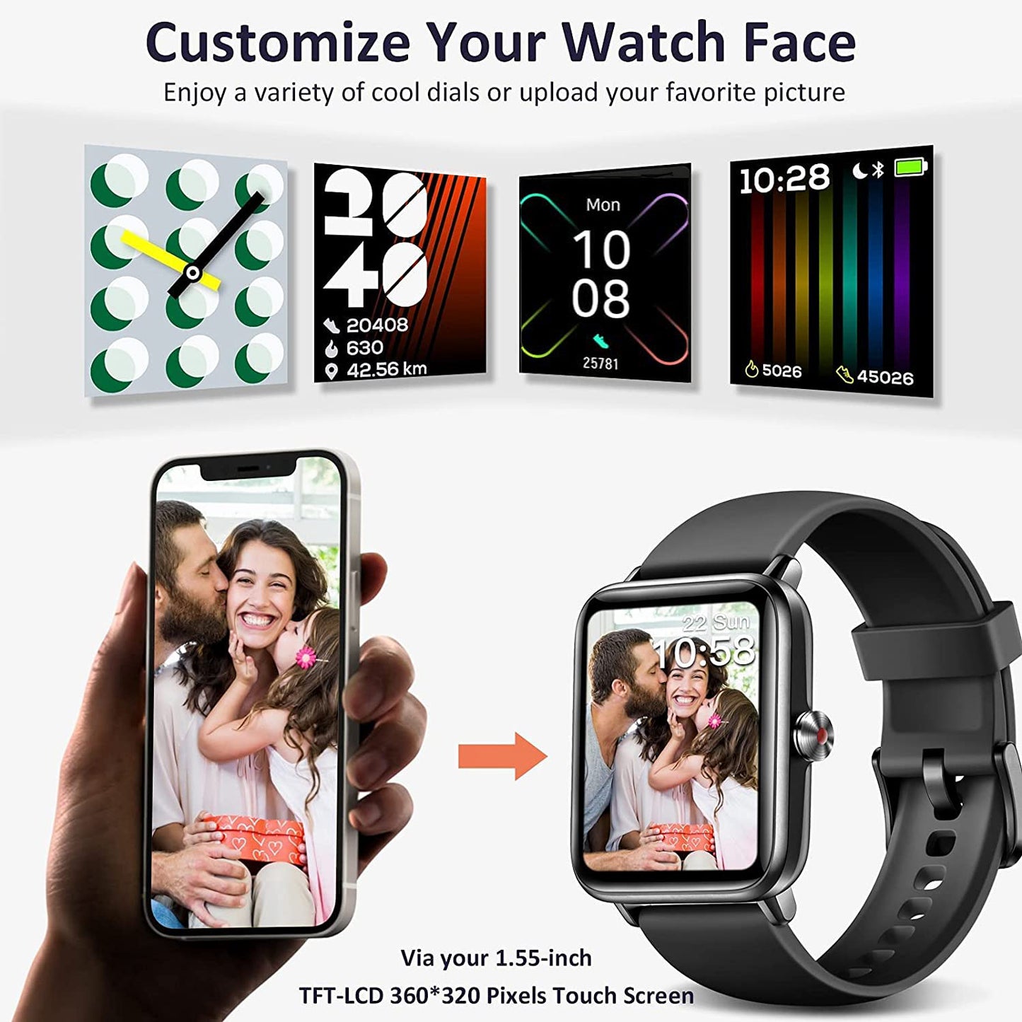 Alexa System Multi-Function Sports Pressure Detection Weather GPS Smart Watch GT01 - American Smart