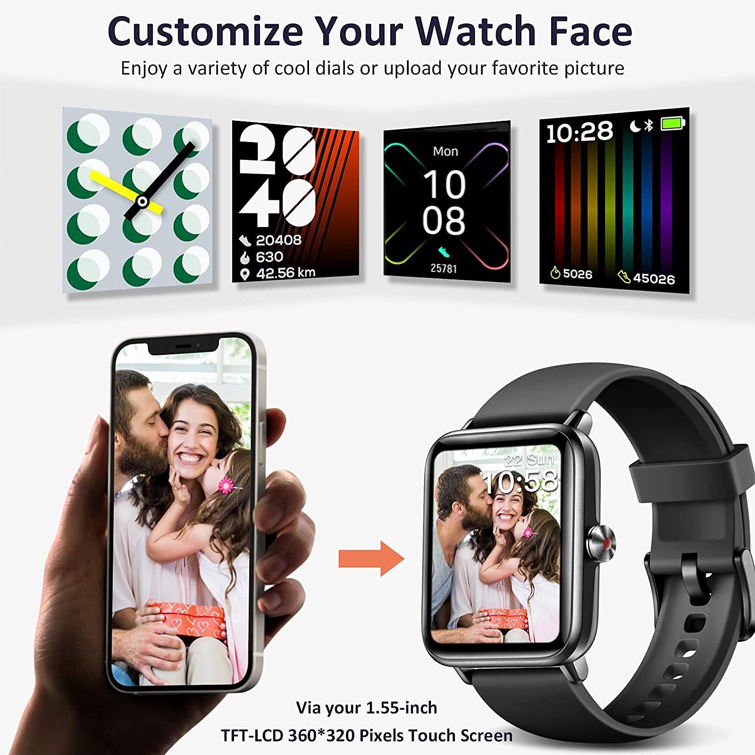 Alexa System Multi-Function Sports Pressure Detection Weather GPS Smart Watch GT01 - American Smart