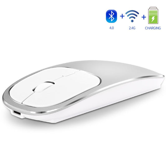 Eprolo aluminum alloy dual-mode wireless Bluetooth mouse with rechargeable battery, silent click, designed for computer use