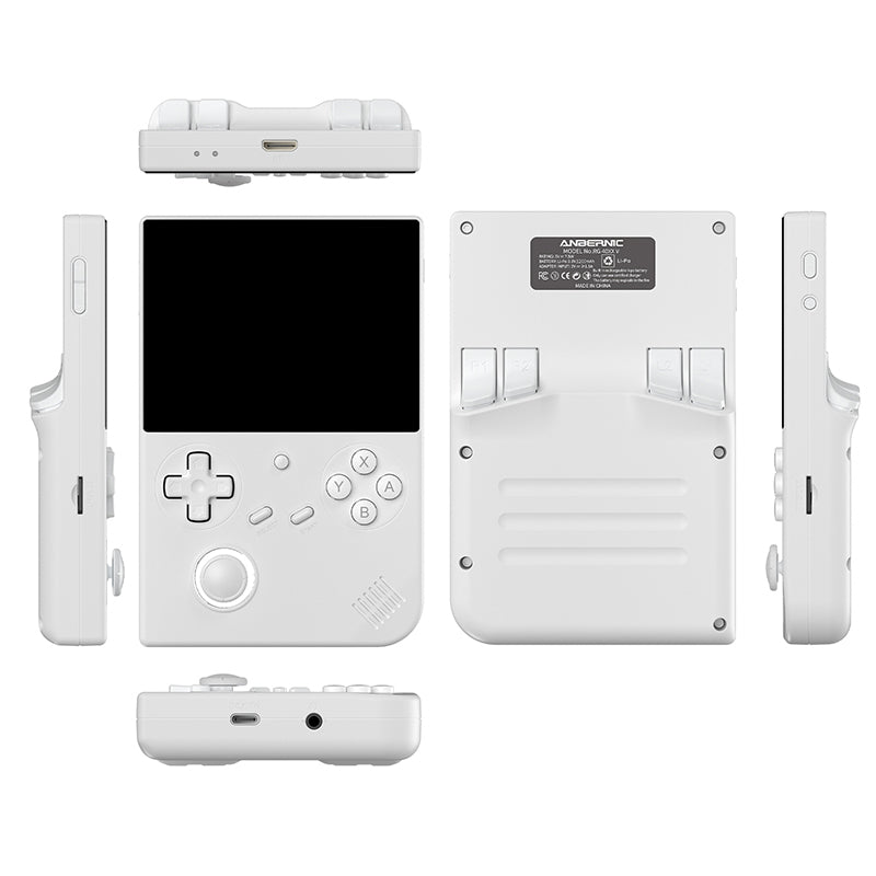 Eprolo ANBERNIC RG40XXV retro portable handheld game console with vertical design and colorful lighting effect.