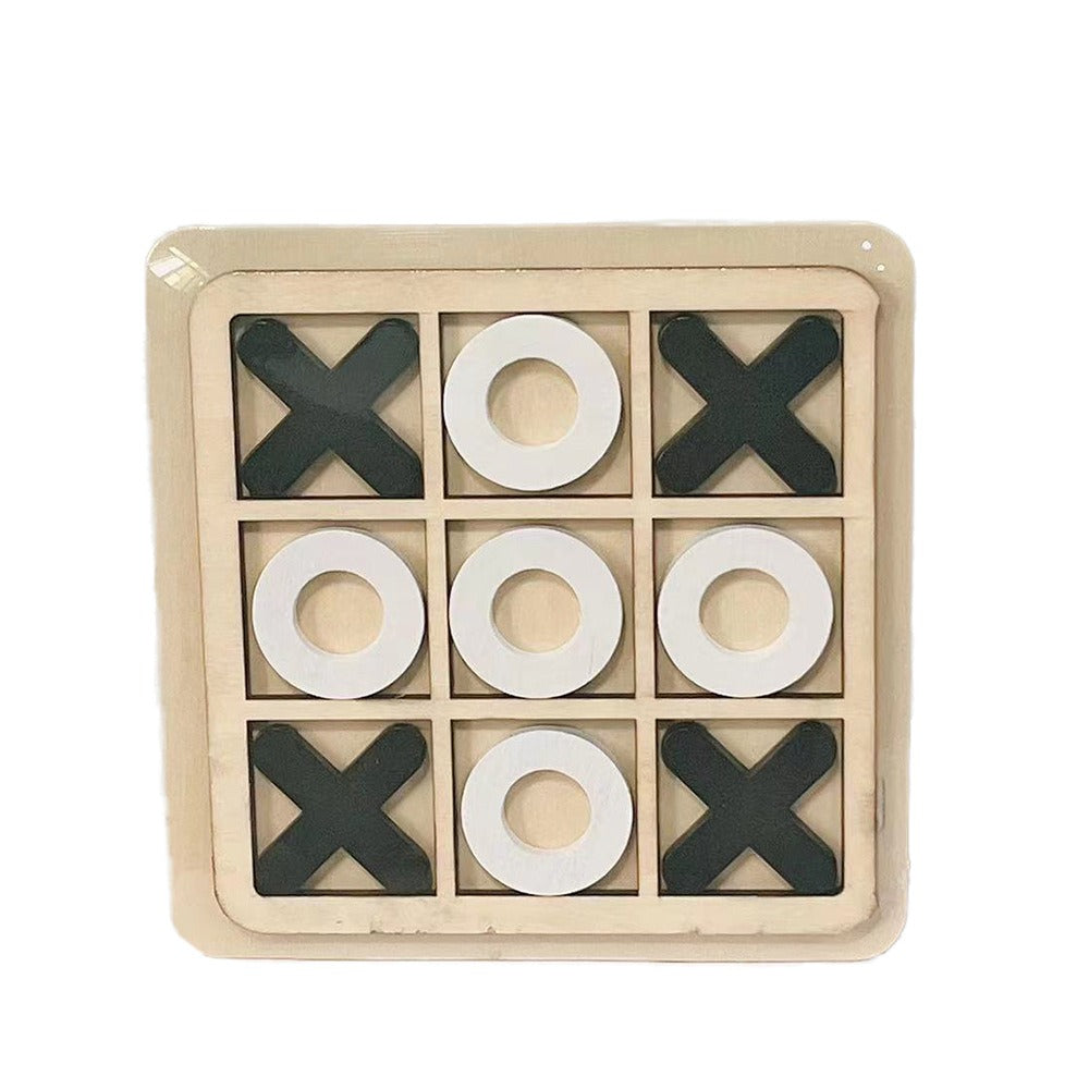 Wooden XO Tic-Tac-Toe chess game by eprolo, children's educational building blocks for early learning and entertainment.