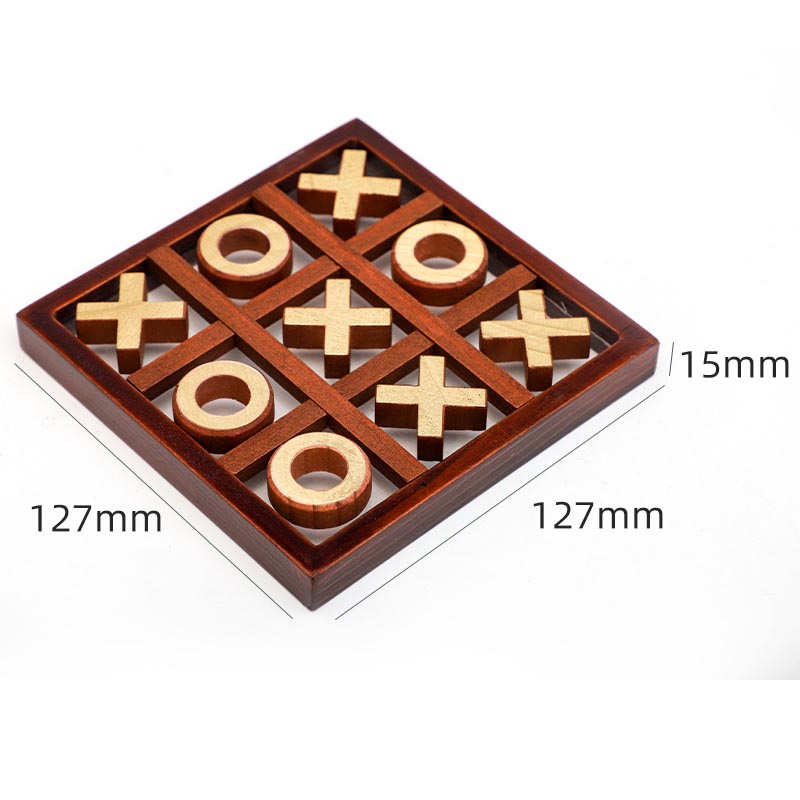 Wooden XO Tic-Tac-Toe and chess children’s educational game by eprolo, featuring building blocks for early learning and entertainment.