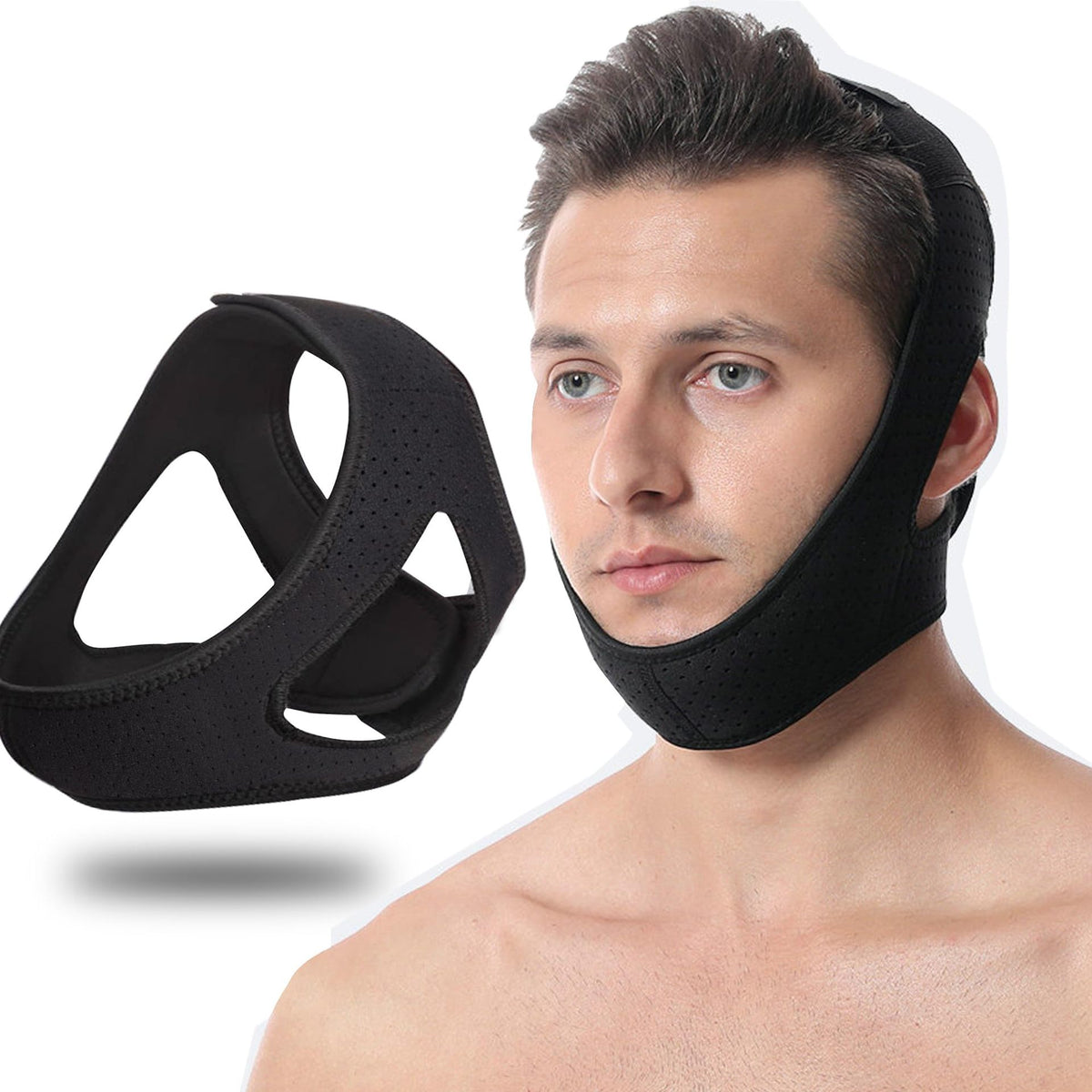 Anti-Snoring Chin Strap with Mouth Breathing Correction, Snore Reduction Device, - American Smart