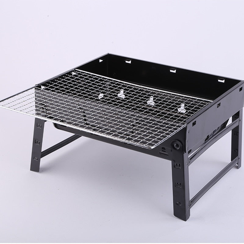 Barbecue Grill Outdoor Camping bbq Foldable Charcoal Grill Household Portable Barbecue Grill Charcoal Stove Skewers BBQ Tool - American Smart