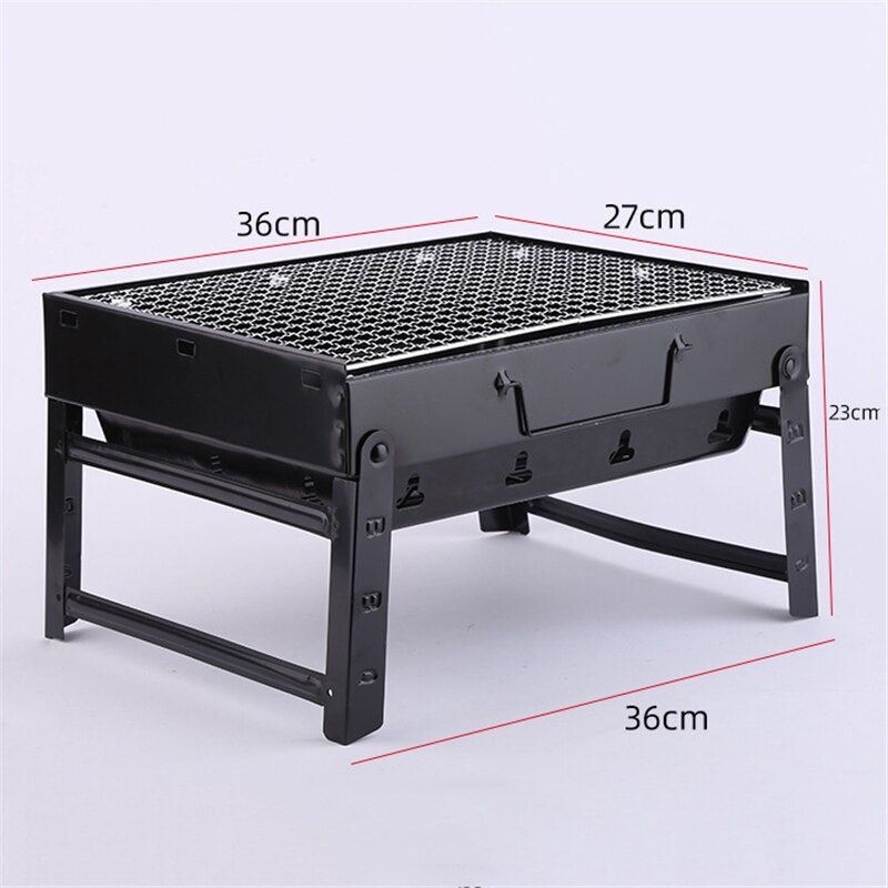 Barbecue Grill Outdoor Camping bbq Foldable Charcoal Grill Household Portable Barbecue Grill Charcoal Stove Skewers BBQ Tool - American Smart