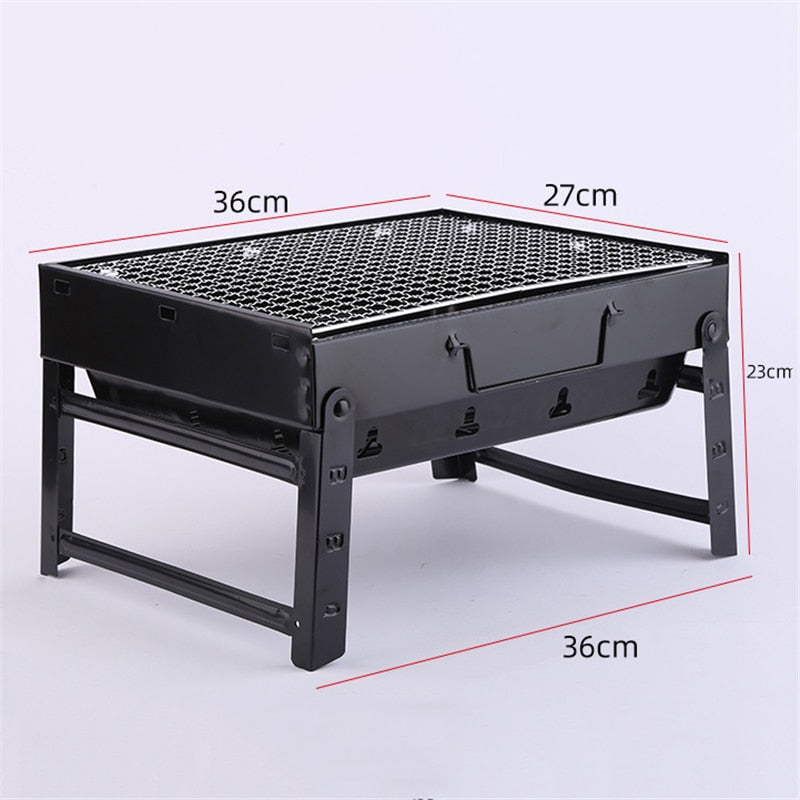 Barbecue Grill Outdoor Camping bbq Foldable Charcoal Grill Household Portable Barbecue Grill Charcoal Stove Skewers BBQ Tool - American Smart