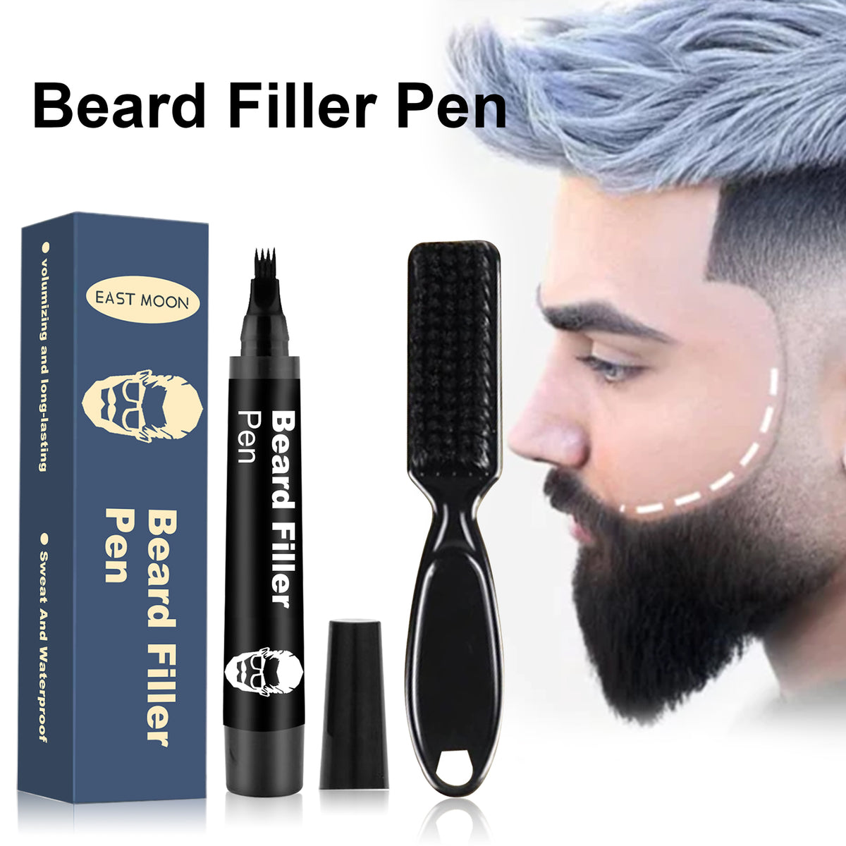 Beard Filler Pen, Detachable And Easy-To-Use Filler Pens Make It Easy To Create A Bushy Beard Hairline - American Smart