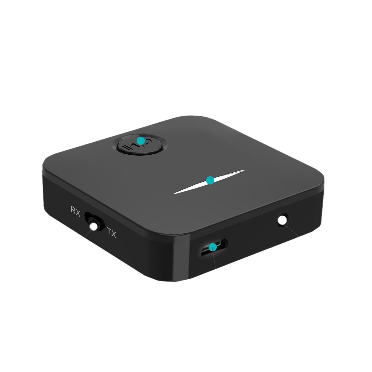 eprolo Bluetooth audio receiver and transmitter adapter with built-in microphone, designed for 2-in-1 car speaker system.