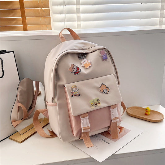 Schoolbag Girl Korean Version Ulzzang High School Student Backpack Ins Japanese Junior High School Student Backpack - American Smart