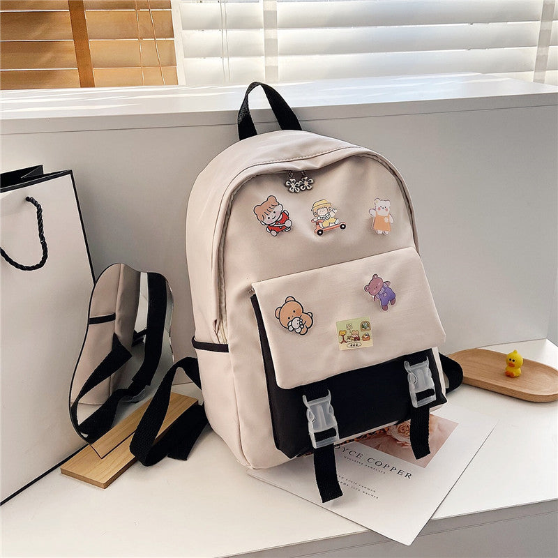 Schoolbag Girl Korean Version Ulzzang High School Student Backpack Ins Japanese Junior High School Student Backpack - American Smart