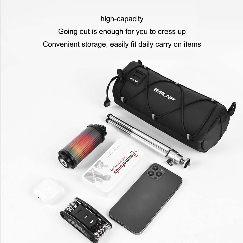 Eprolo mountain bike front bag with large waterproof storage, designed for outdoor riding and bicycle driving.