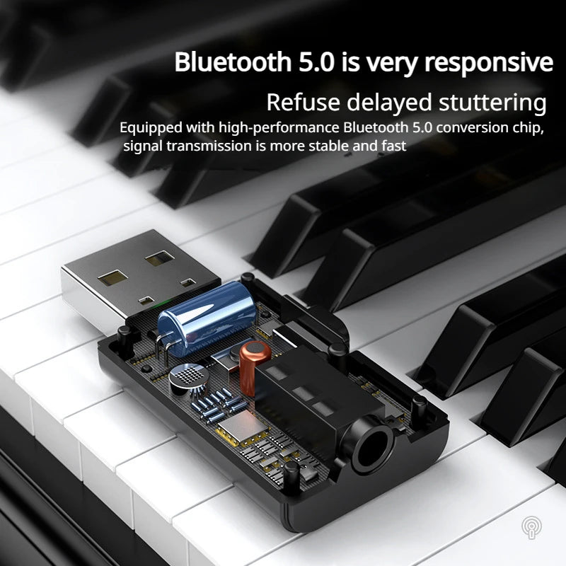 Car mounted Bluetooth receiver, audio dedicated wireless TV amplifier, Bluetooth transmitter, audio computer 2-in-1 - American Smart