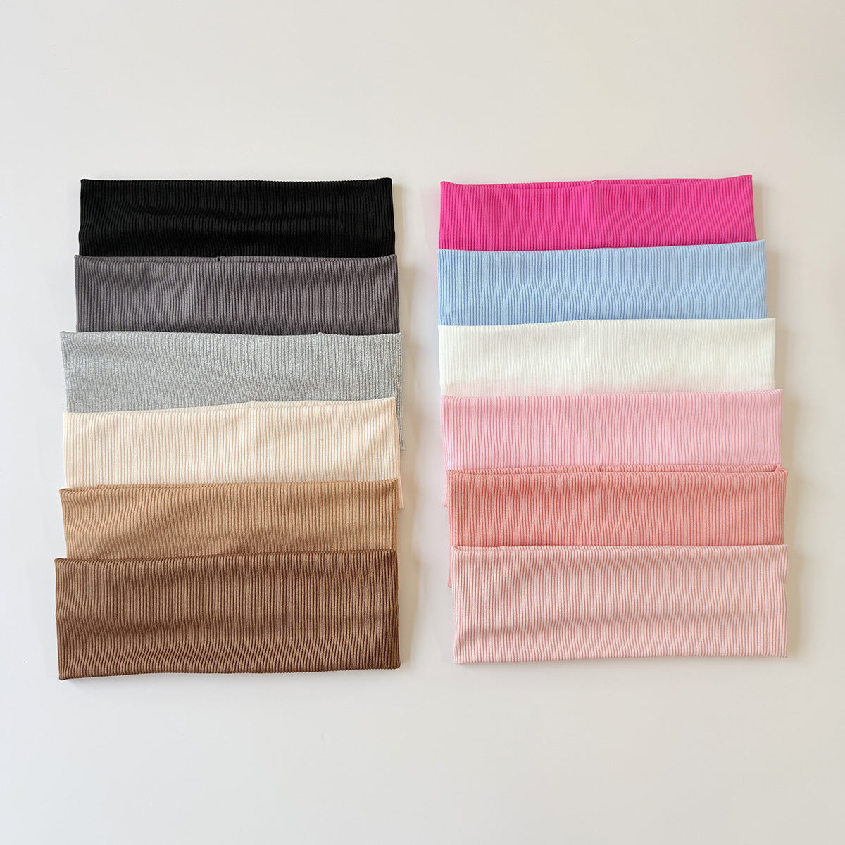 Cotton Elastic Headband Wide Sweat-Absorbent Band, Solid Color, Multi-Functional Headwear - American Smart