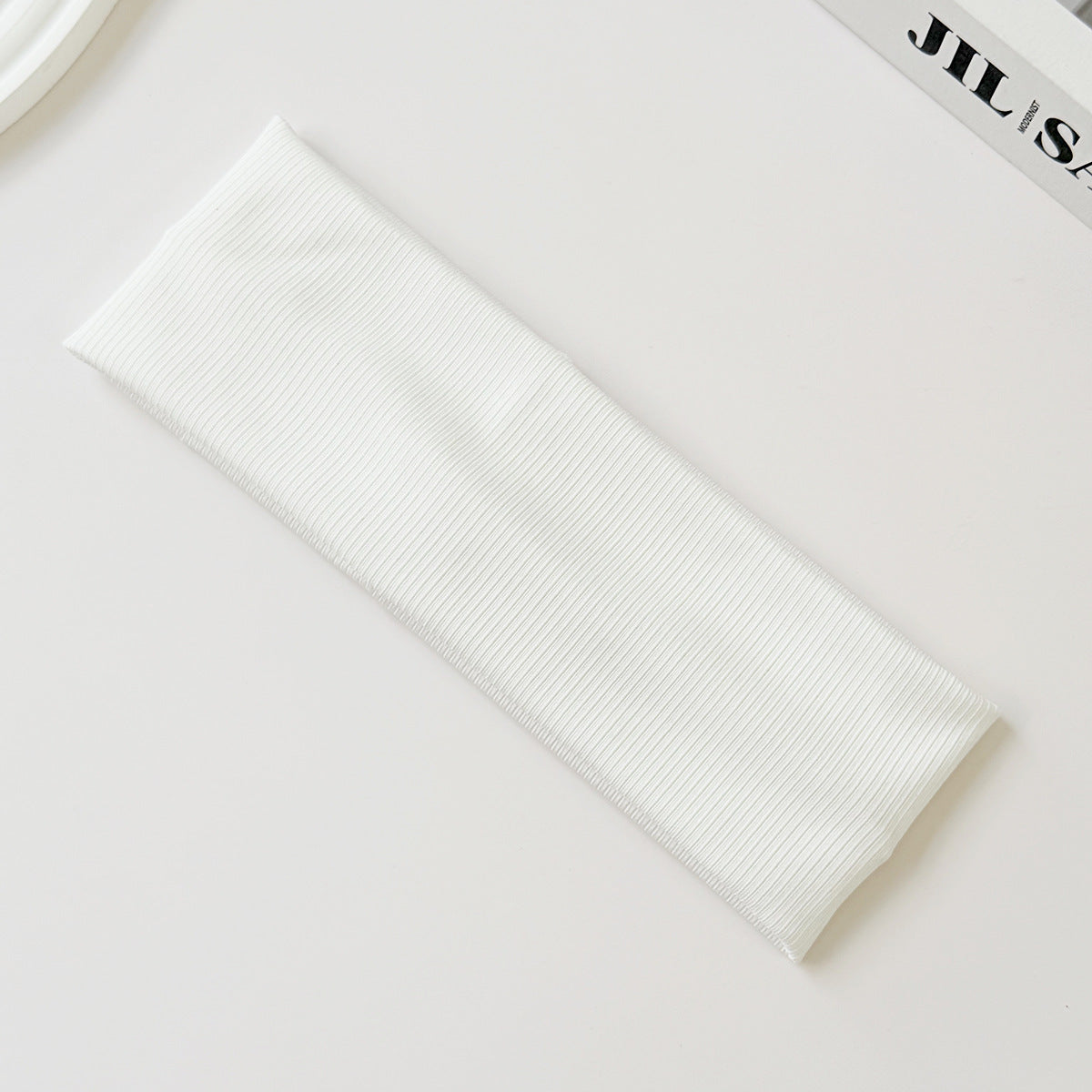 Cotton Elastic Headband Wide Sweat-Absorbent Band, Solid Color, Multi-Functional Headwear - American Smart